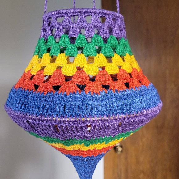 Handmade crochet hanging lantern - Picture 4 of 6
